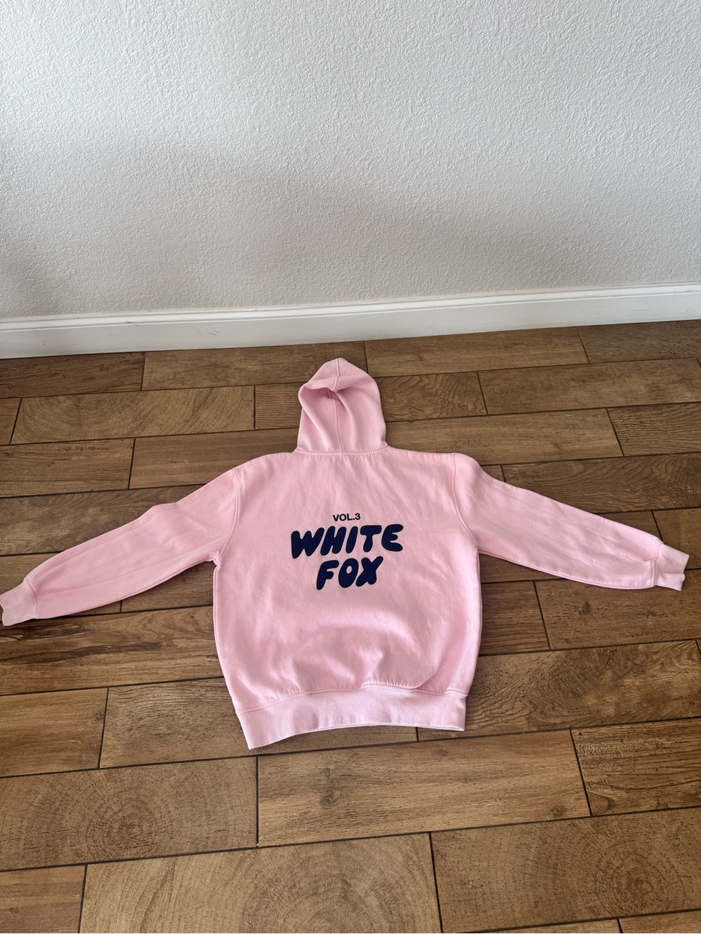 White Fox baby pink hoodie